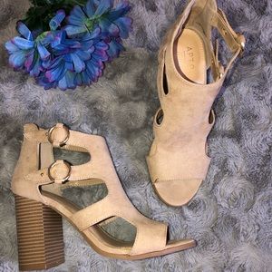 Apt.9 Tan Suede peep-toed boots - NWOT